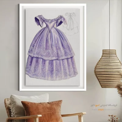 تابلو دخترانه فشن الهام‌گرفته از مد روز برای مزون - پیراهن ویکتوریایی – تابلو فشن - اسپو دکور