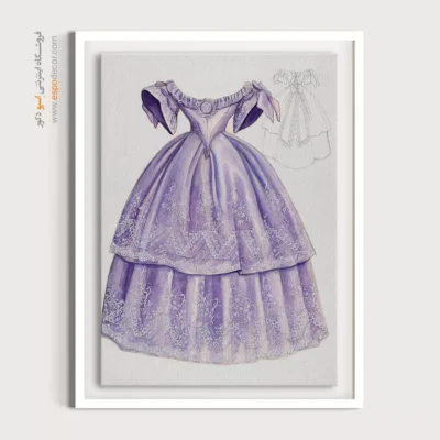 تابلو دخترانه فشن الهام‌گرفته از مد روز برای مزون - پیراهن ویکتوریایی – تابلو فشن - اسپو دکور