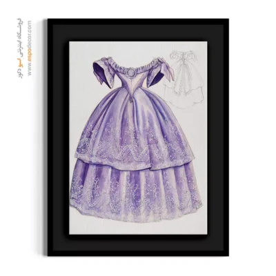 تابلو دخترانه فشن الهام‌گرفته از مد روز برای مزون - پیراهن ویکتوریایی – تابلو فشن - اسپو دکور