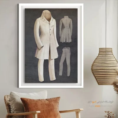 تابلو لاکچری برای فضاهای شیک - بالاپوش مردانه – تابلو فشن - اسپو دکور