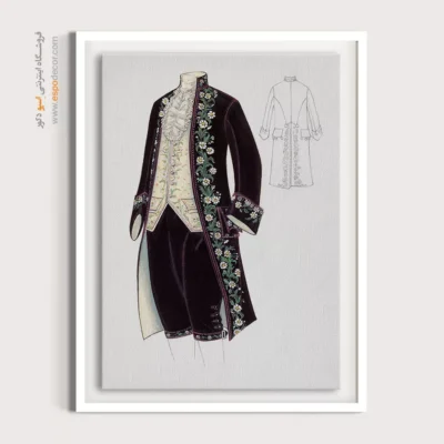 تابلو ژورنال مد با کیفیت چاپ بالا برای کادو تولد - لباس دادگاه مردانه – تابلو فشن - اسپو دکور