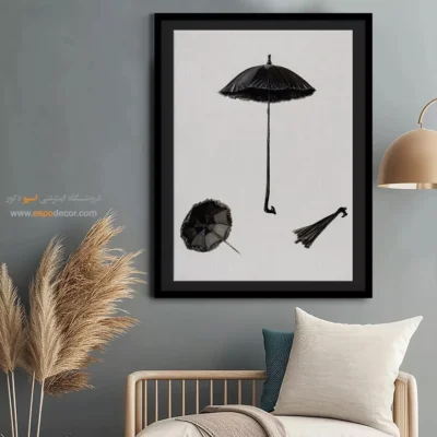 تابلو مانکن فانتزی برای هدیه خاص - چتر سیاه – تابلو فشن - اسپو دکور