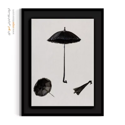 تابلو مانکن فانتزی برای هدیه خاص - چتر سیاه – تابلو فشن - اسپو دکور