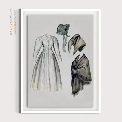 تابلو هنری فشن زنانه برای دیوار پذیرایی - لباس کواکر 1937 – تابلو فشن - اسپو دکور
