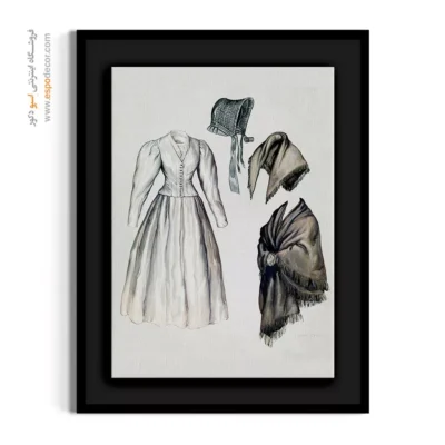 تابلو هنری فشن زنانه برای دیوار پذیرایی - لباس کواکر 1937 – تابلو فشن - اسپو دکور