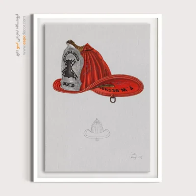 تابلو ژورنال مد زنانه برای سالن زیبایی - کلاه آتش نشانی ویلیام – تابلو فشن - اسپو دکور