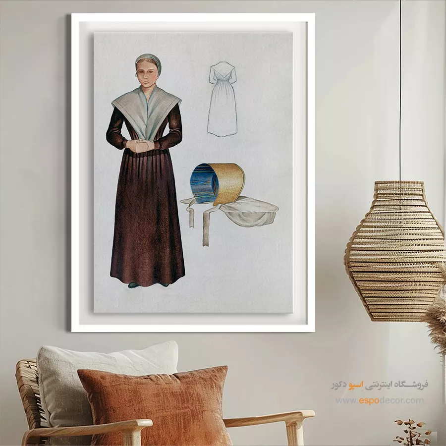 تابلو دخترانه فشن زنانه برای هدیه خاص - لباس شاکر – تابلو فشن - اسپو دکور