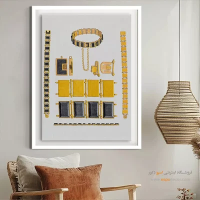 تابلو لاکچری فشن لاکچری برای هدیه خاص - گردنبند مولی – تابلو فشن - اسپو دکور