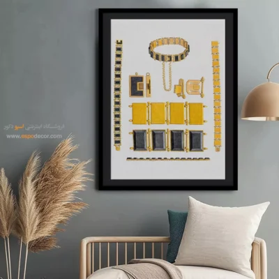 تابلو لاکچری فشن لاکچری برای هدیه خاص - گردنبند مولی – تابلو فشن - اسپو دکور