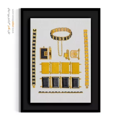 تابلو لاکچری فشن لاکچری برای هدیه خاص - گردنبند مولی – تابلو فشن - اسپو دکور