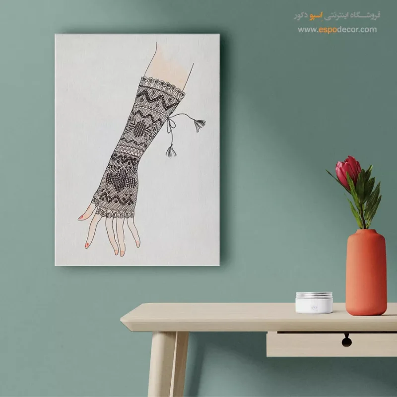 تابلو فشن دخترانه سیاه و سفید برای فضاهای شیک