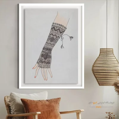 تابلو فشن دخترانه سیاه و سفید برای فضاهای شیک - مخمل تیره – تابلو فشن - اسپو دکور