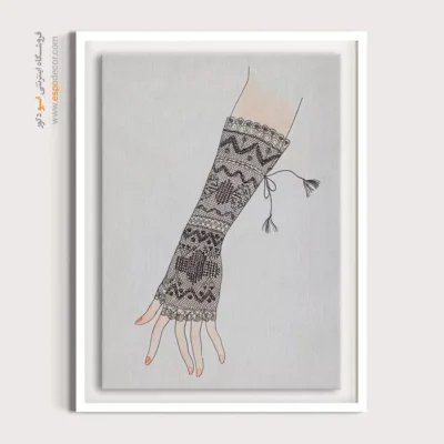 تابلو فشن دخترانه سیاه و سفید برای فضاهای شیک - مخمل تیره – تابلو فشن - اسپو دکور