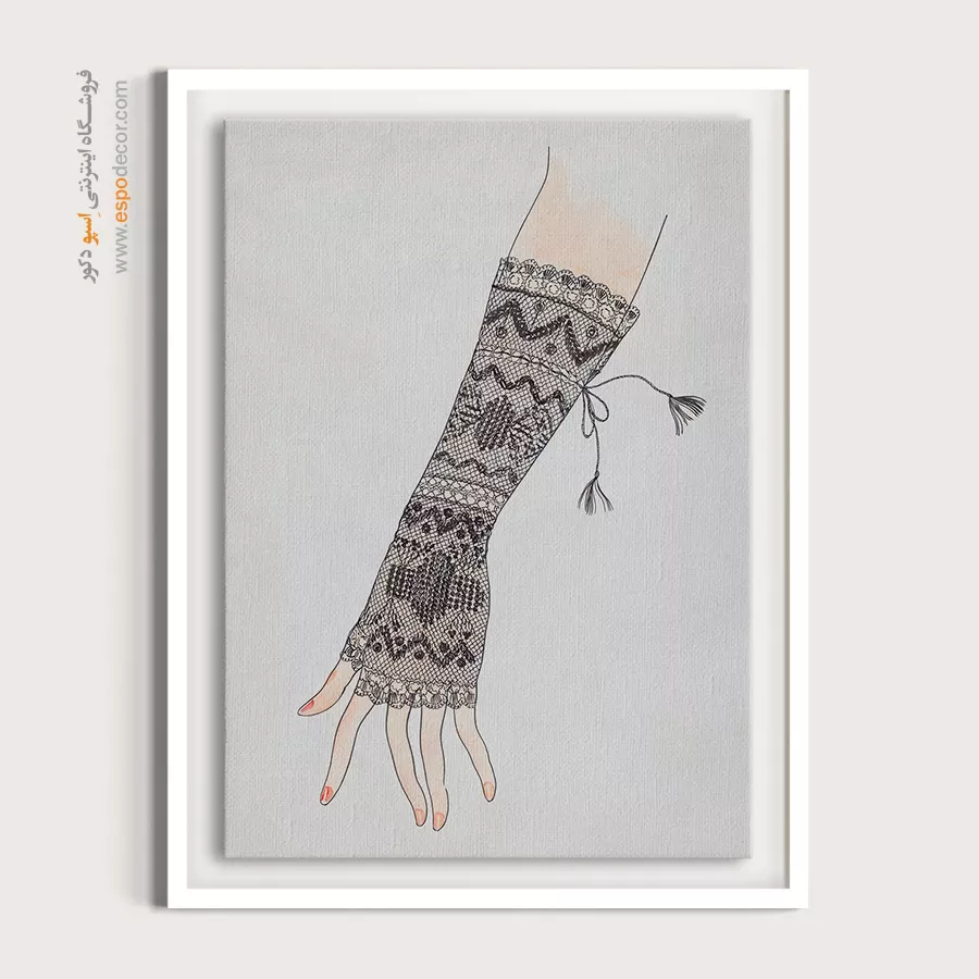 تابلو فشن دخترانه سیاه و سفید برای فضاهای شیک - مخمل تیره – تابلو فشن - اسپو دکور