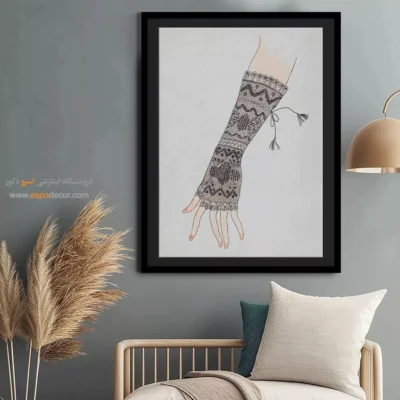 تابلو فشن دخترانه سیاه و سفید برای فضاهای شیک - مخمل تیره – تابلو فشن - اسپو دکور