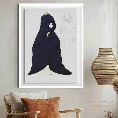 تابلو ژورنال مد کلاسیک برای دیوار پذیرایی - دستکش شاکر – تابلو فشن - اسپو دکور