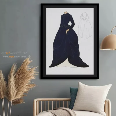 تابلو ژورنال مد کلاسیک برای دیوار پذیرایی - دستکش شاکر – تابلو فشن - اسپو دکور