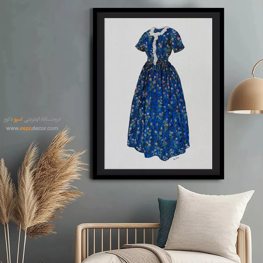 تابلو سالن زیبایی برای طراحان لباس - پیراهن زرد – تابلو فشن - اسپو دکور