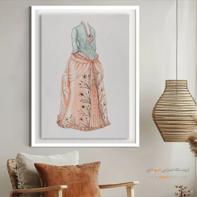 تابلو مانکن زن فانتزی برای فضاهای شیک - لباس پرنسس – تابلو فشن - اسپو دکور