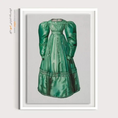 تابلو مانکن زن با کیفیت چاپ بالا برای اتاق خواب مدرن - لباس 1938 – تابلو فشن - اسپو دکور