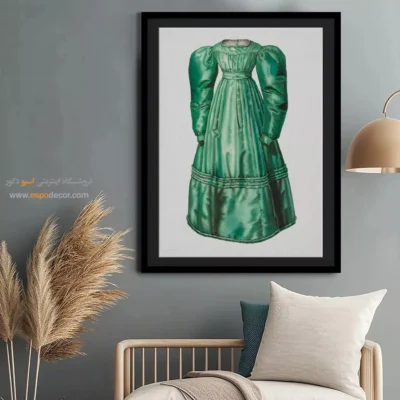 تابلو مانکن زن با کیفیت چاپ بالا برای اتاق خواب مدرن - لباس 1938 – تابلو فشن - اسپو دکور