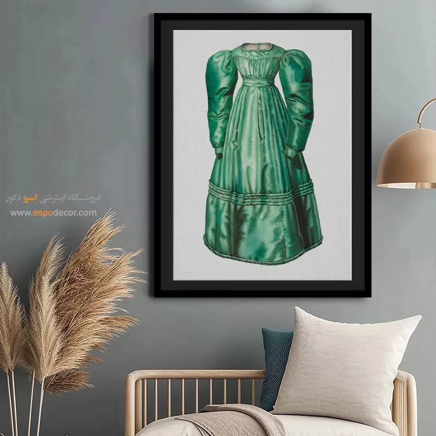 تابلو مانکن زن با کیفیت چاپ بالا برای اتاق خواب مدرن - لباس 1938 – تابلو فشن - اسپو دکور