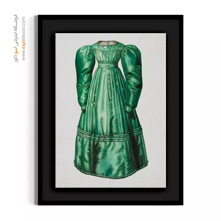تابلو مانکن زن با کیفیت چاپ بالا برای اتاق خواب مدرن - لباس 1938 – تابلو فشن - اسپو دکور