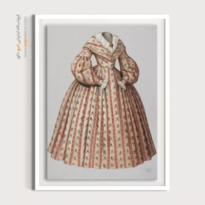 تابلو طراحی لباس زنانه فانتزی برای اتاق دخترانه - روپوش چای خوری – تابلو فشن - اسپو دکور