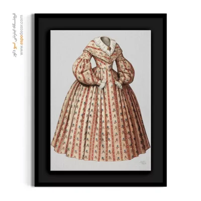 تابلو طراحی لباس زنانه فانتزی برای اتاق دخترانه - روپوش چای خوری – تابلو فشن - اسپو دکور
