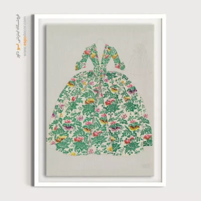 تابلو استایل زنانه با کیفیت چاپ بالا برای دکوراسیون - لباس مجلسی زمرد سبز – تابلو فشن - اسپو دکور
