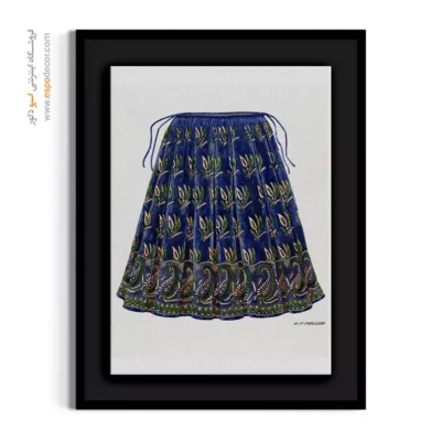 تابلو مدرن دخترانه برای کادو تولد - دامن آبی – تابلو فشن - اسپو دکور