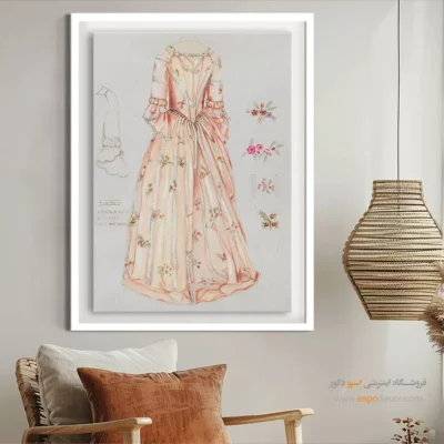 تابلو سالن زیبایی الهامگرفته از مد روز برای دیوار اتاق - پیراهن نامزدی – تابلو فشن - اسپو دکور