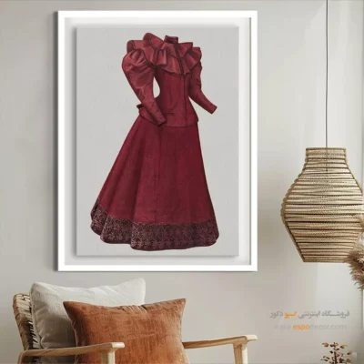 تابلو فشن دخترانه مدرن برای دکور خانه - لباس ویکتوریایی قرمز – تابلو فشن - اسپو دکور