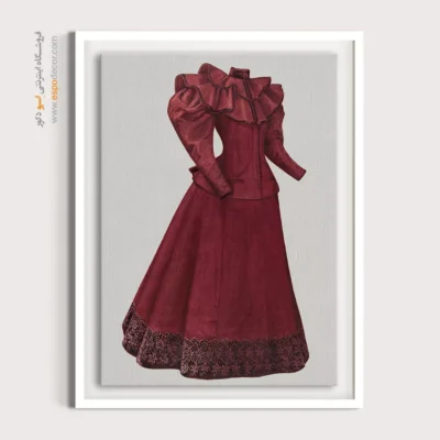 تابلو فشن دخترانه مدرن برای دکور خانه - لباس ویکتوریایی قرمز – تابلو فشن - اسپو دکور