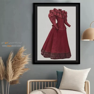 تابلو فشن دخترانه مدرن برای دکور خانه - لباس ویکتوریایی قرمز – تابلو فشن - اسپو دکور
