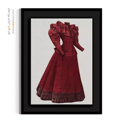 تابلو فشن دخترانه مدرن برای دکور خانه - لباس ویکتوریایی قرمز – تابلو فشن - اسپو دکور