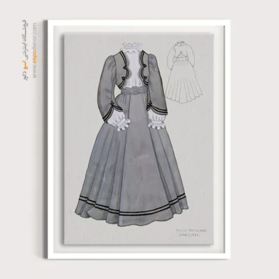 تابلو ژورنال مد با کیفیت چاپ بالا برای طراحی داخلی - چین دار طوسی – تابلو فشن - اسپو دکور