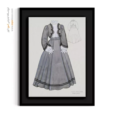 تابلو ژورنال مد با کیفیت چاپ بالا برای طراحی داخلی - چین دار طوسی – تابلو فشن - اسپو دکور