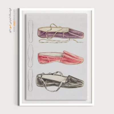 تابلو لاکچری فشن برای دیوار اتاق - کفش بالرین – تابلو فشن - اسپو دکور