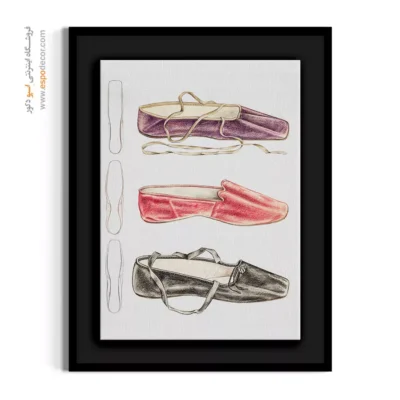 تابلو لاکچری فشن برای دیوار اتاق - کفش بالرین – تابلو فشن - اسپو دکور