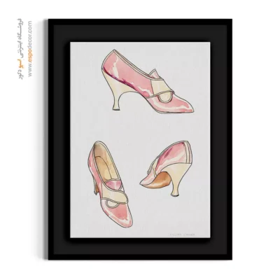 تابلو لباس مجلسی زنانه زنانه برای مزون - کفش های سیبیلا – تابلو فشن - اسپو دکور