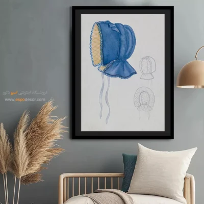 تابلو لباس مجلسی زنانه کلاسیک برای سالن زیبایی - کلاه کاپوت – تابلو فشن - اسپو دکور