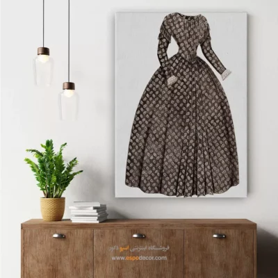 تابلو فشن لاکچری برای سالن زیبایی - پیراهن قهوه ای – تابلو فشن - اسپو دکور