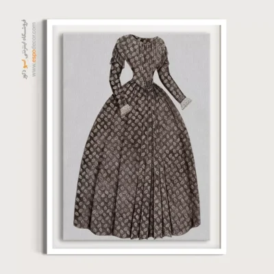 تابلو فشن لاکچری برای سالن زیبایی - پیراهن قهوه ای – تابلو فشن - اسپو دکور