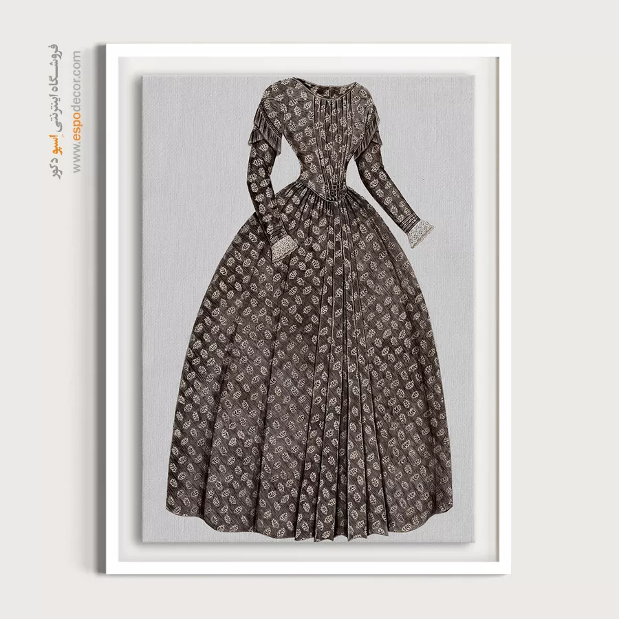 تابلو فشن لاکچری برای سالن زیبایی - پیراهن قهوه ای – تابلو فشن - اسپو دکور