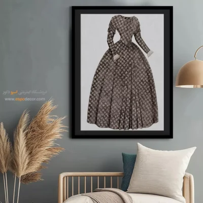 تابلو فشن لاکچری برای سالن زیبایی - پیراهن قهوه ای – تابلو فشن - اسپو دکور