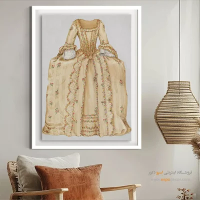 تابلو طراحی لباس زنانه با کیفیت چاپ بالا برای دیوار اتاق - لباس کلیپارت – تابلو فشن - اسپو دکور