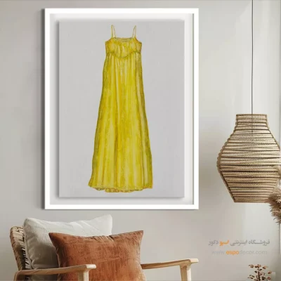 تابلو لباس خلاقانه برای دکور خانه - لباس زرد – تابلو فشن - اسپو دکور
