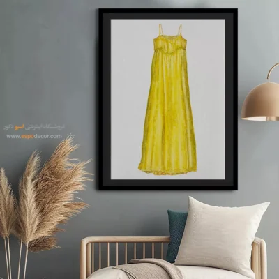 تابلو لباس خلاقانه برای دکور خانه - لباس زرد – تابلو فشن - اسپو دکور