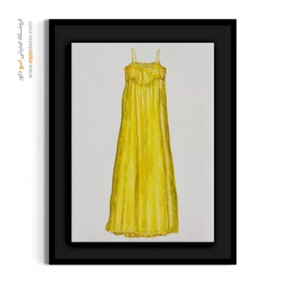تابلو لباس خلاقانه برای دکور خانه - لباس زرد – تابلو فشن - اسپو دکور